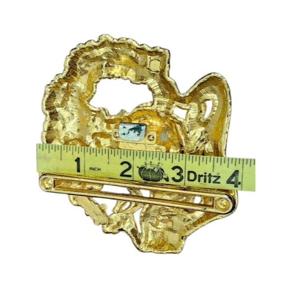 Vintage Buxton Belt Buckle “Lion and Lamb” Gold-Tone Collectible Americana - Picture 9 of 12